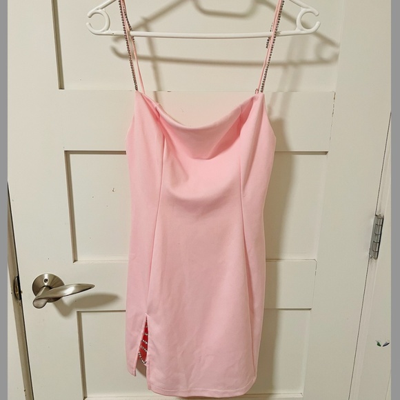 Lucy In The Sky  Rhinestone Dress - Baby Pink | Size XS + S - Picture 4 of 5
